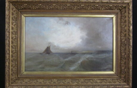 Marine XIXème, huile sur toile.