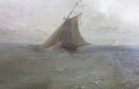 Marine XIXème, huile sur toile.