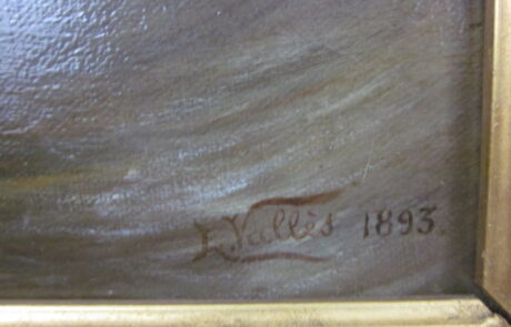 Marine XIXème, huile sur toile.