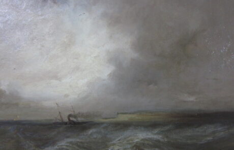 Marine XIXème, huile sur toile.