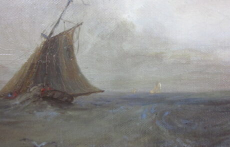 Marine XIXème, huile sur toile.