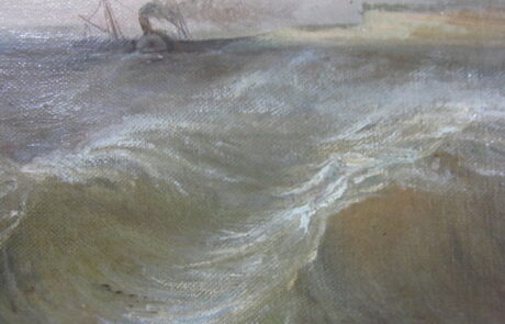 Marine XIXème, huile sur toile.