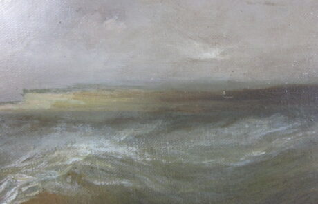 Marine XIXème, huile sur toile.