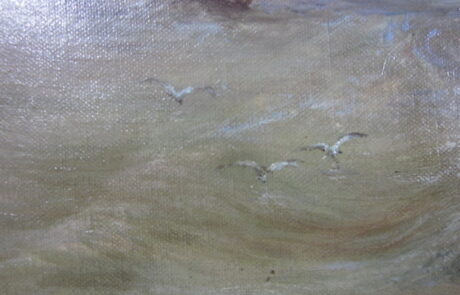 Marine XIXème, huile sur toile.