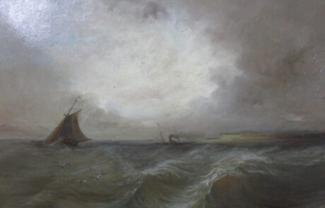 Marine XIXème, huile sur toile.