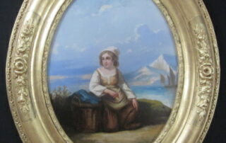 Peinture Italienne XIXè, dans cadre ovale.