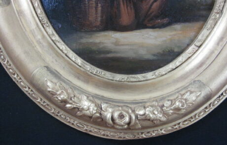 Peinture Italienne XIXè, dans cadre ovale.