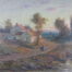 Hameau soleil couchant, tableau XIXè