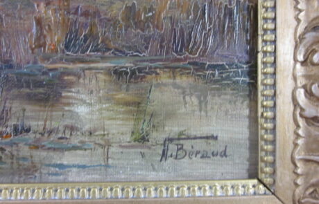 Hameau soleil couchant, tableau XIXè