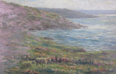 Moutons dans la Hague, peintre de la Normandie