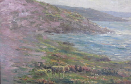Moutons dans la Hague, peintre de la Normandie