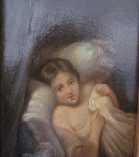 École XIXè huile sur papier